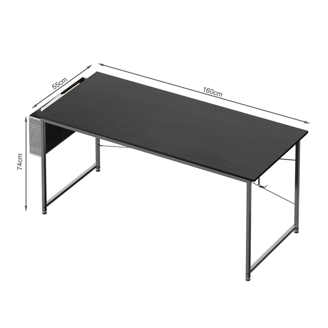 Cayden 160cm Computer Desk with Storage Bag - Black