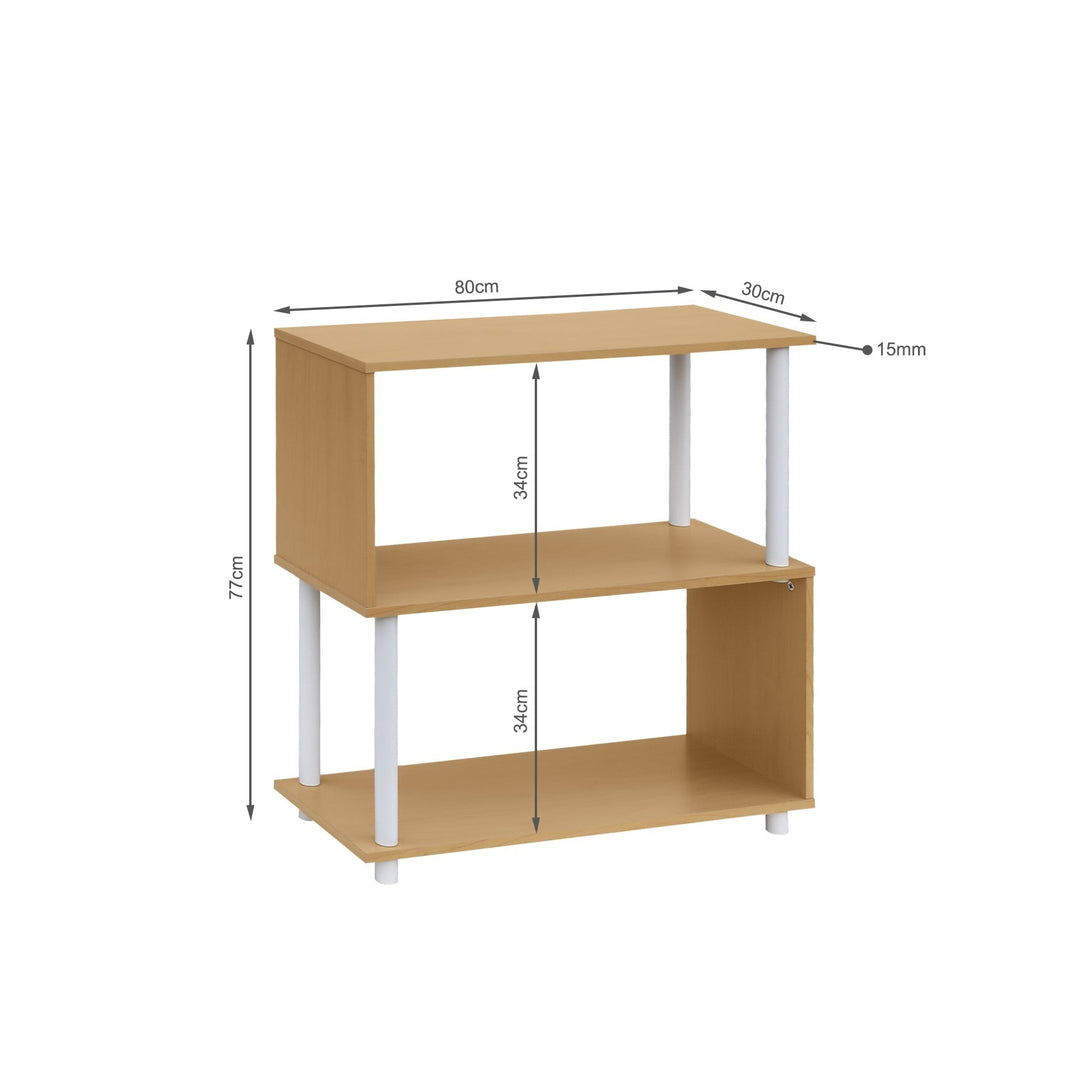 Petone 3 Tier Flexi Storage Rack - Maple + White