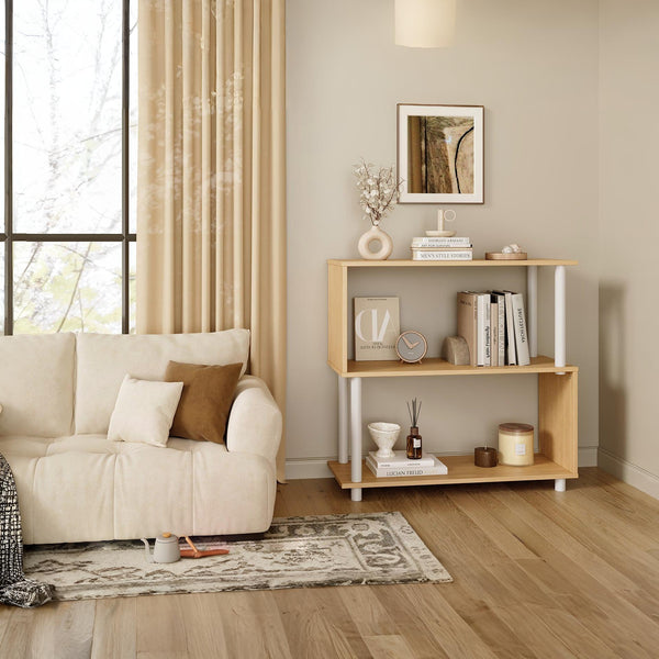 Petone 3 Tier Flexi Storage Rack - Maple + White