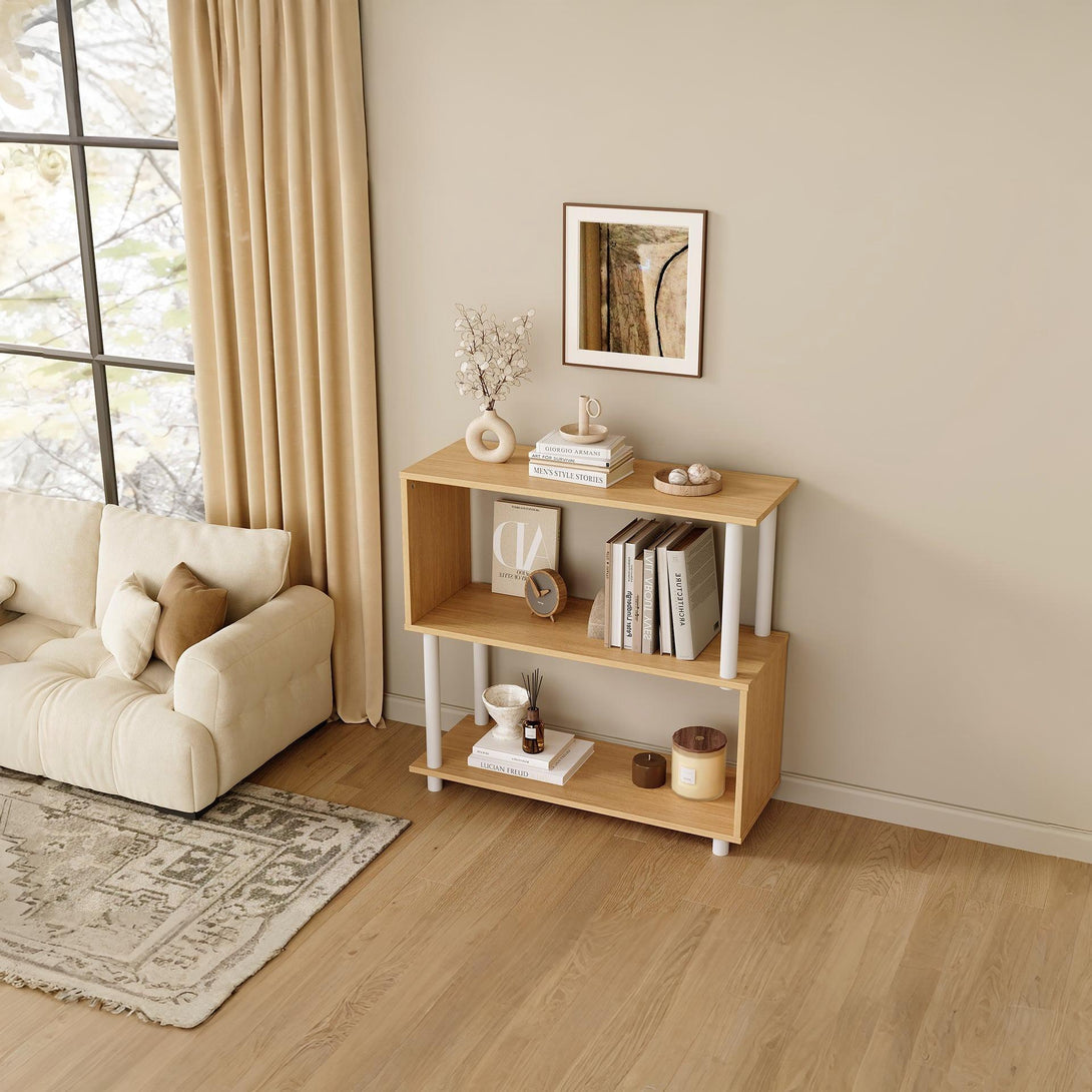 Petone 3 Tier Flexi Storage Rack - Maple + White