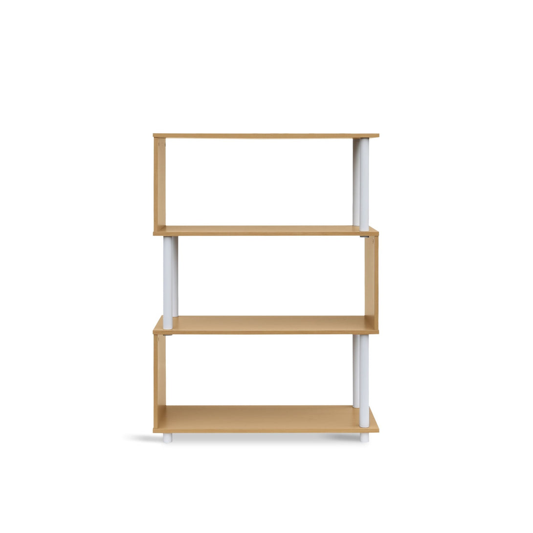 Petone 4 Tier Flexi Storage Rack - Maple + White