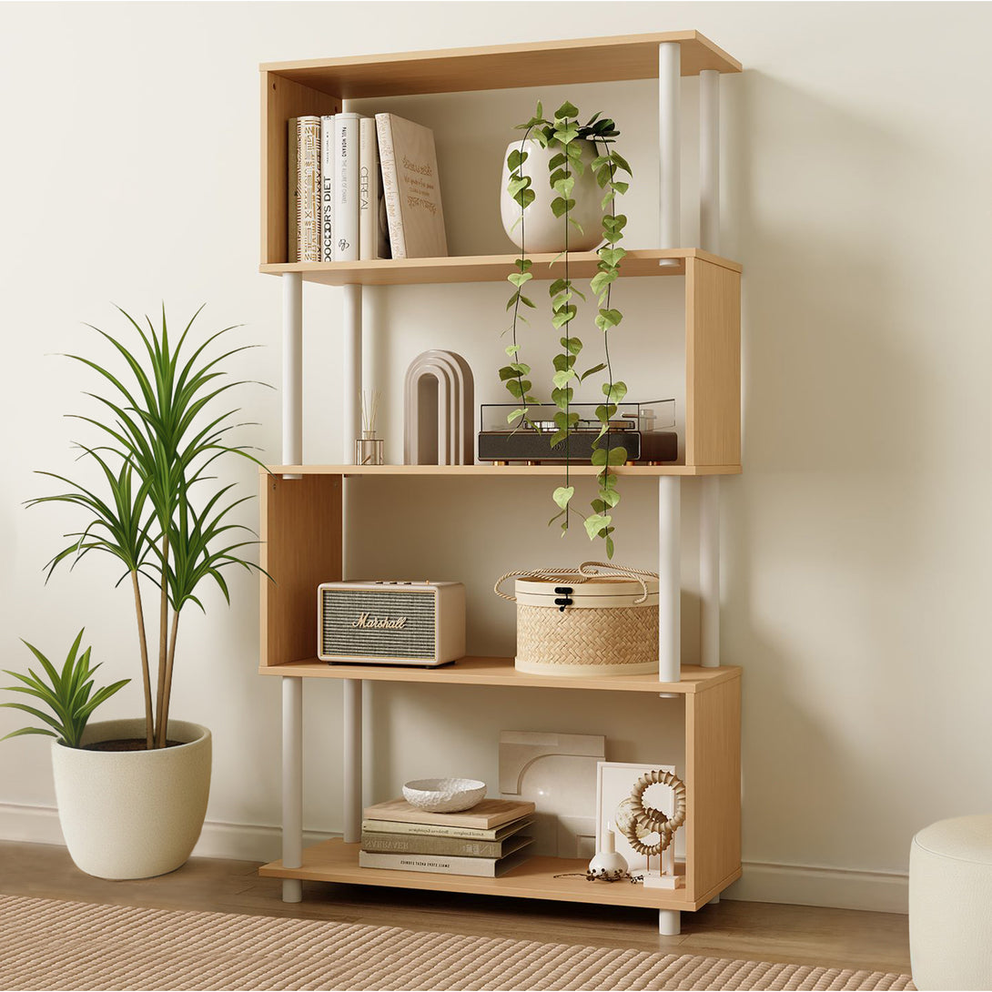 Petone 5 Tier Flexi Storage Rack - Maple + White