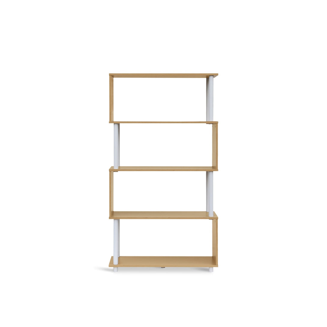 Petone 5 Tier Flexi Storage Rack - Maple + White