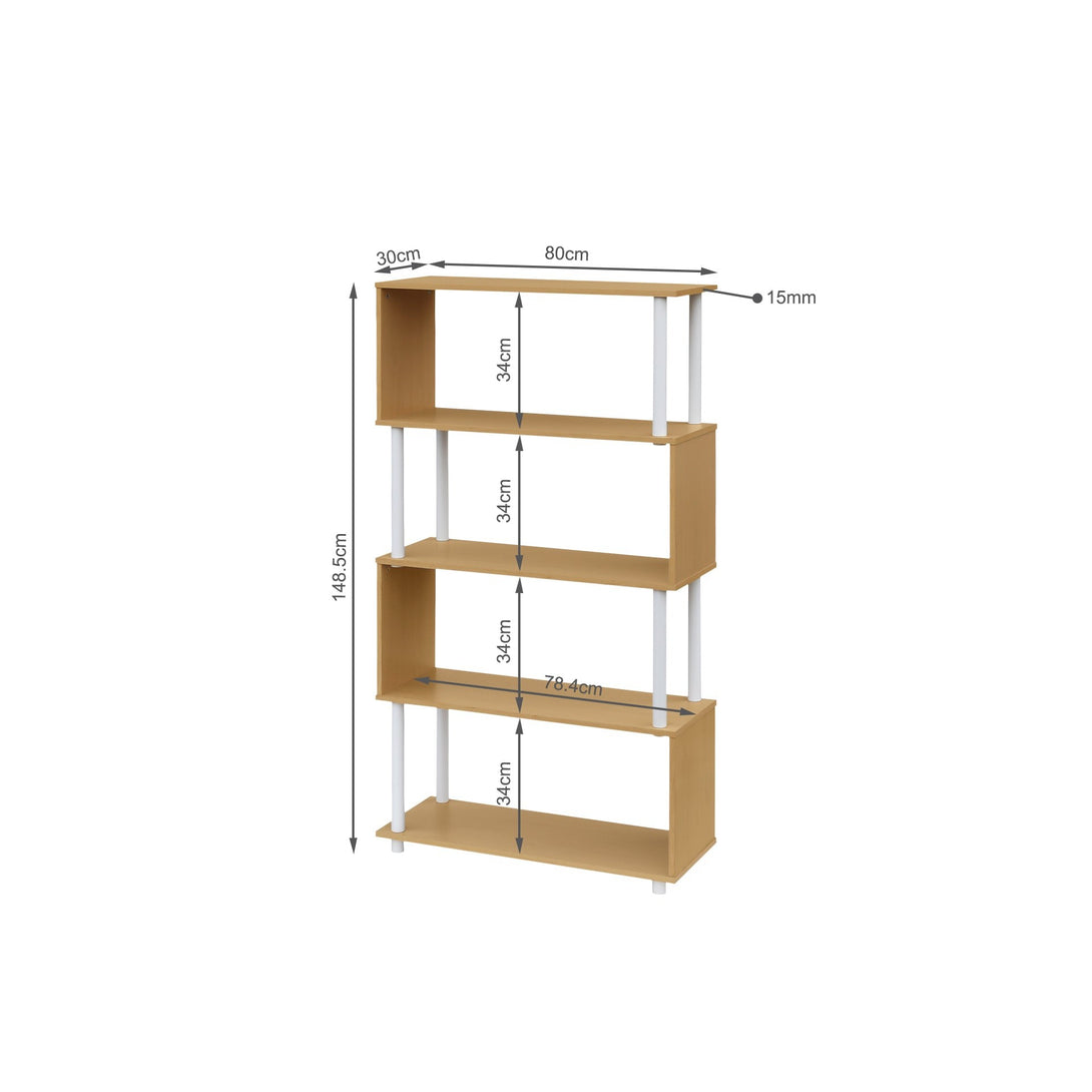 Petone 5 Tier Flexi Storage Rack - Maple + White
