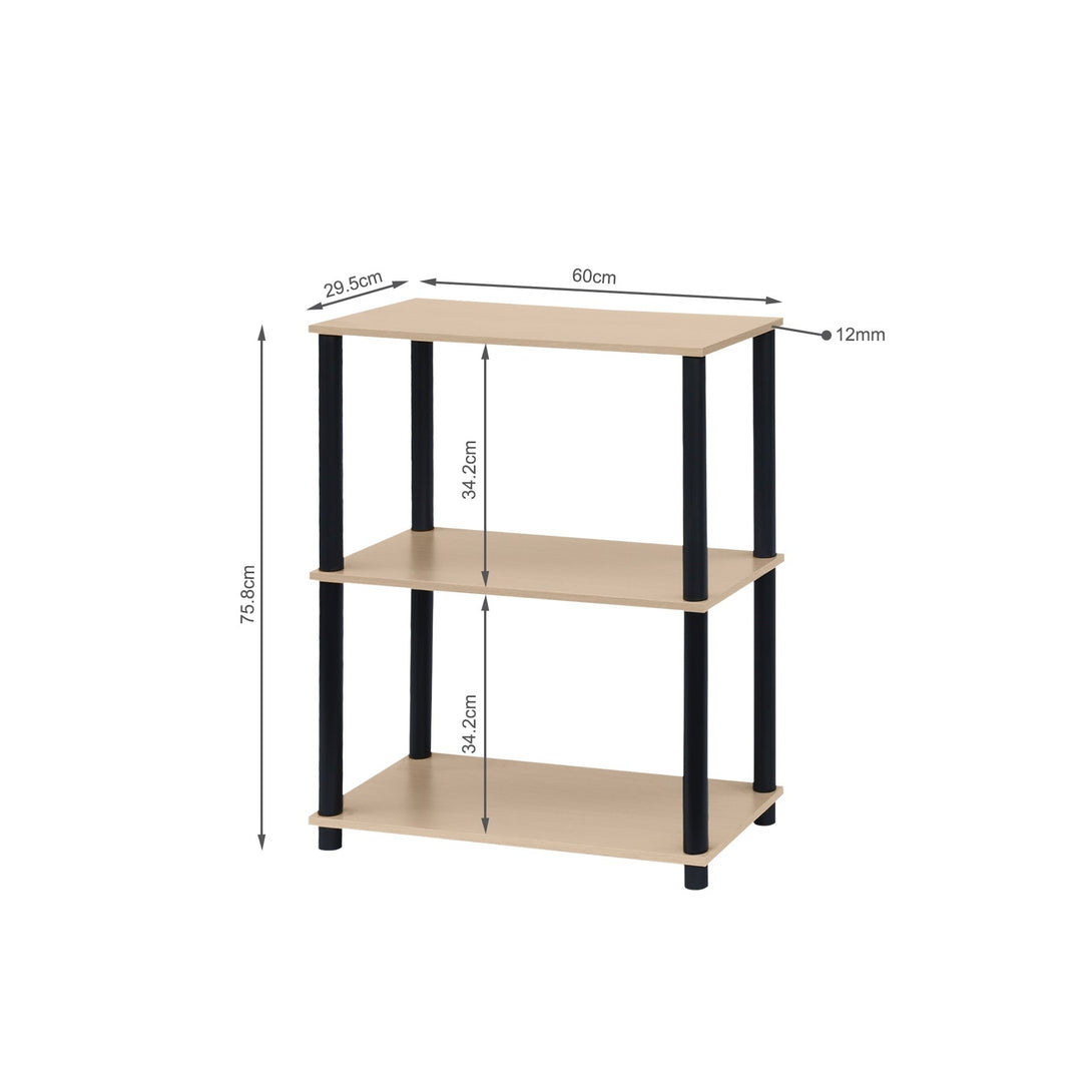 Horeke 3 Tier Flexi Storage Rack - Oak + Black