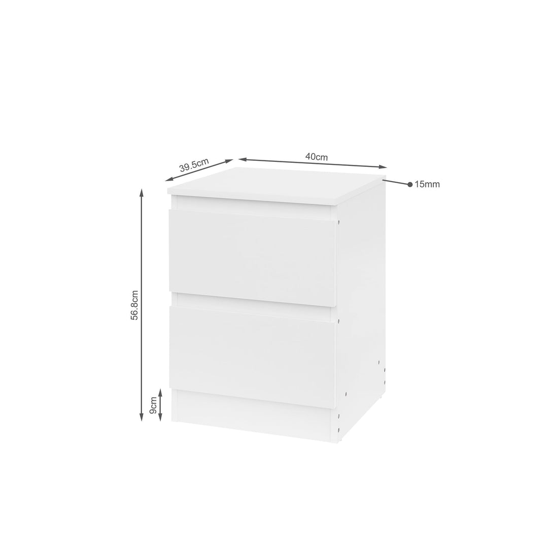 Hollis Bedside Table - White