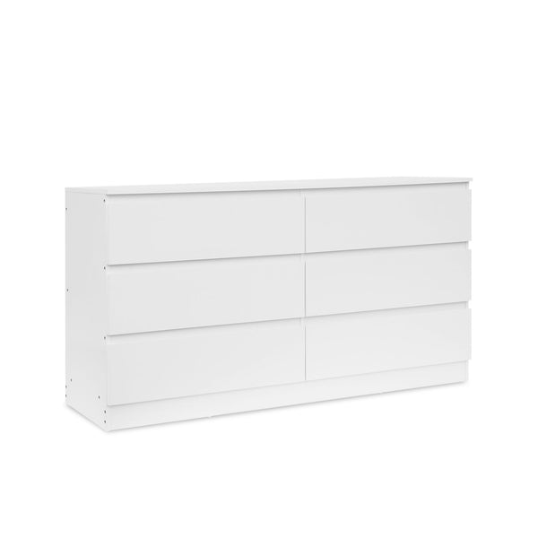 Hollis 6 Drawers Low Boy - White