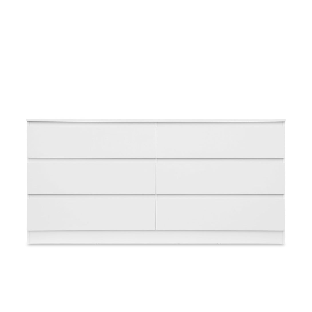 Hollis 6 Drawers Low Boy - White