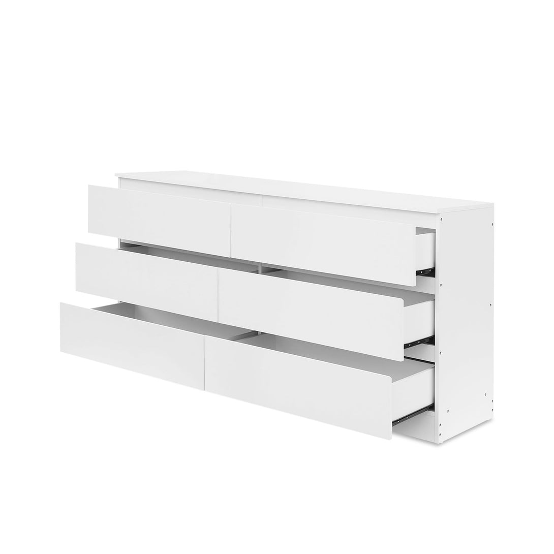 Hollis 6 Drawers Low Boy - White