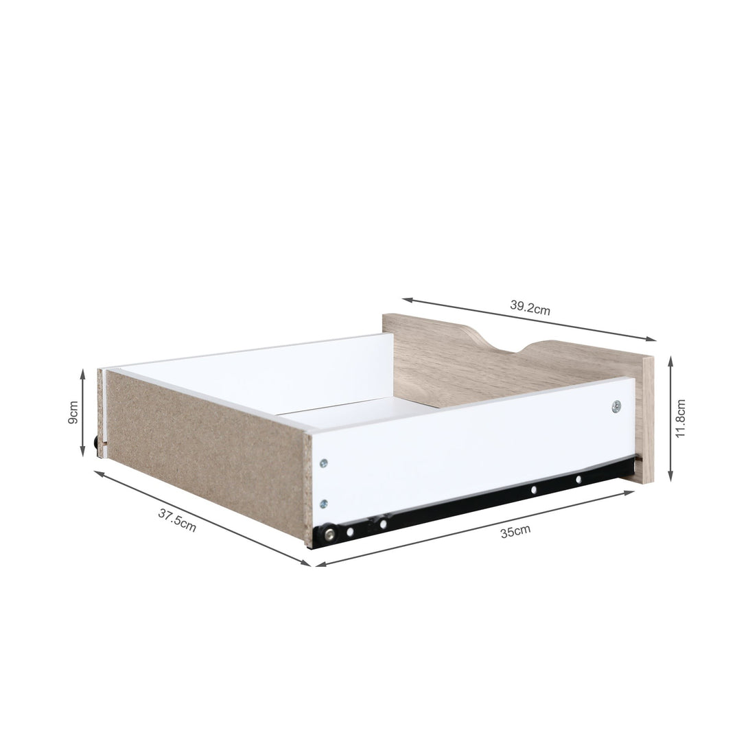 Clive 5 Tier Ladder Shelf with Drawer - Walnut + White