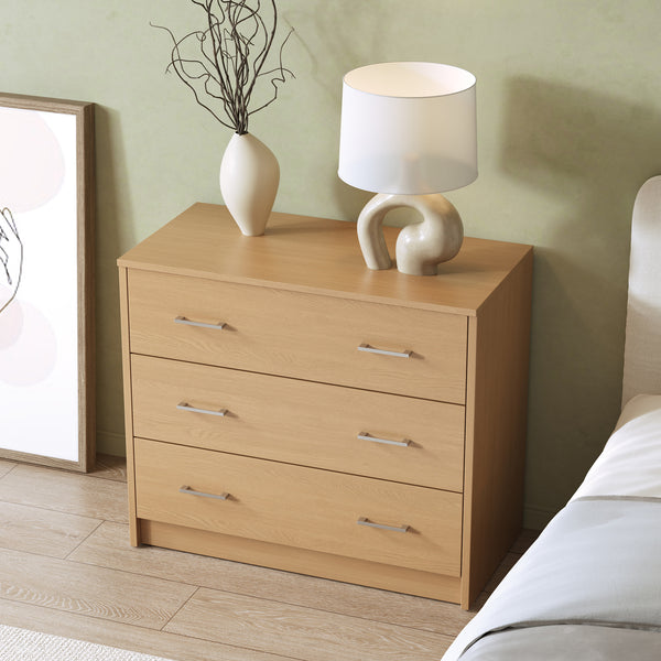 Nikola 3 Drawers Tallboy - Maple