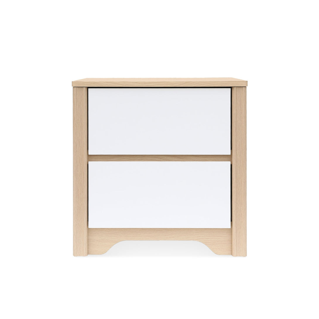 Harlee Bedside Table - Oak + White