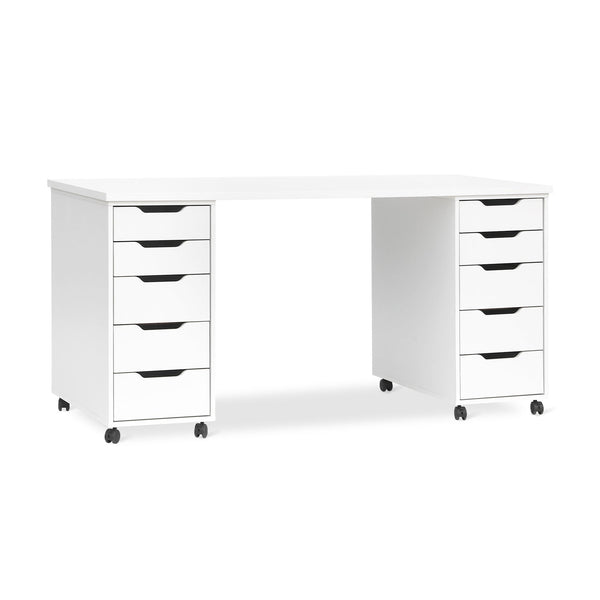Miles 160cm Computer Desk With Drawers - White