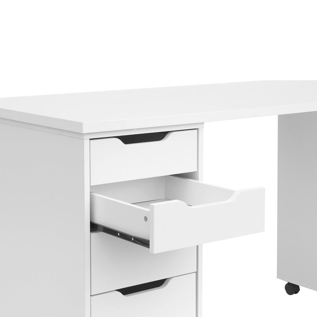 Miles 160cm Computer Desk With Drawers - White