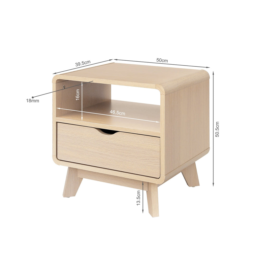 Fredy Bedside Table - Natural Oak