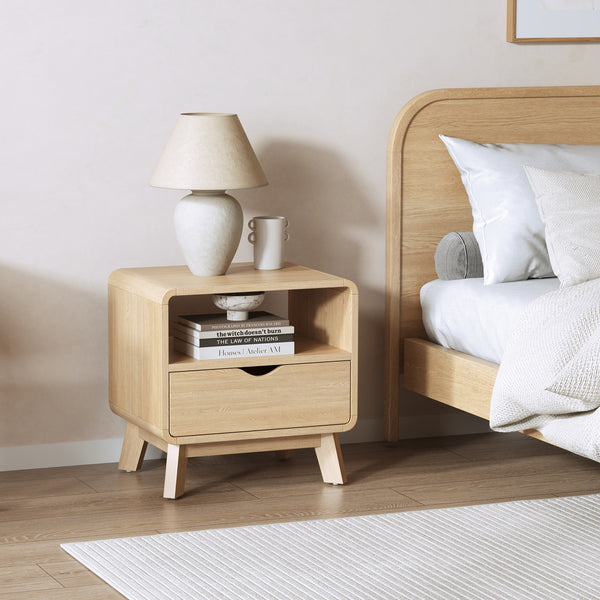 Fredy Bedside Table - Natural Oak