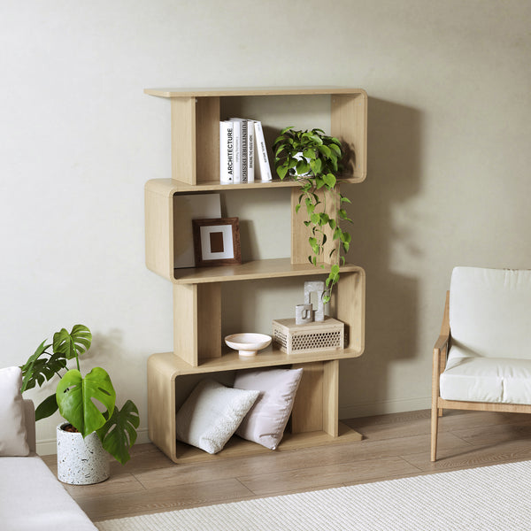 Waitoa 4 Tier Storage Shelf - Oak