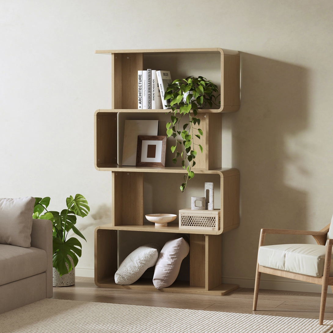 Waitoa 4 Tier Storage Shelf - Oak