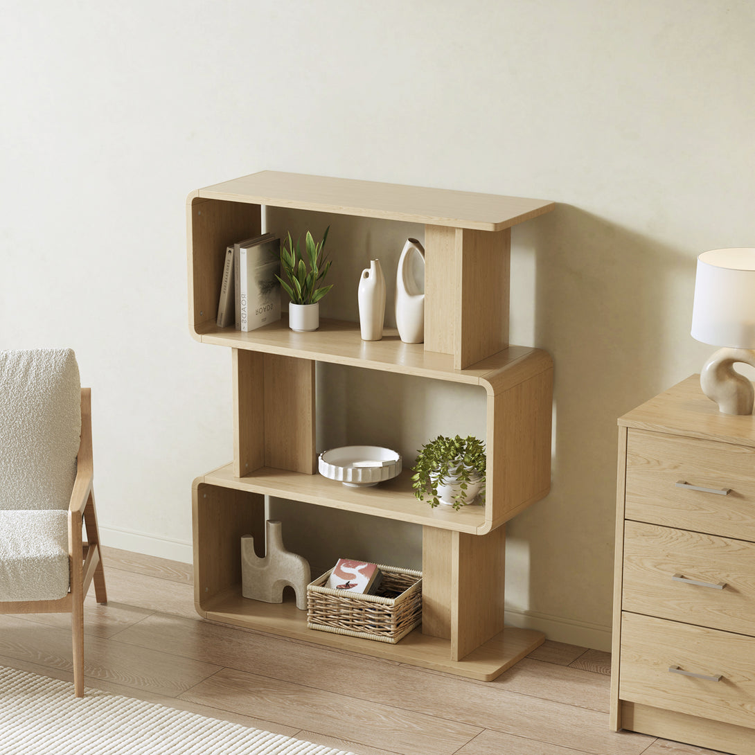 Waitoa 3 Tier Storage Shelf - Oak