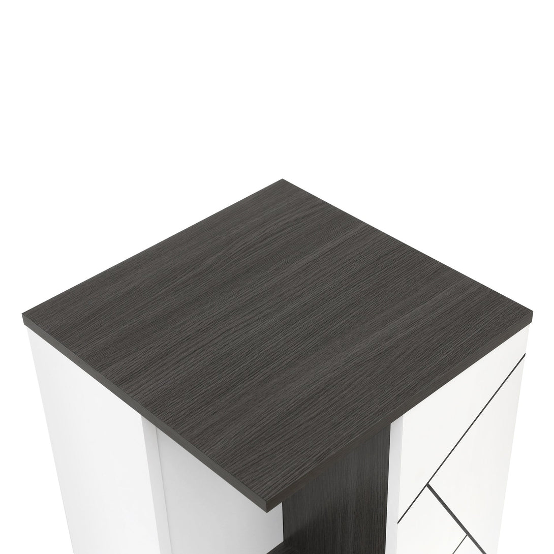 Dustin Side Table - Oak Grey + White