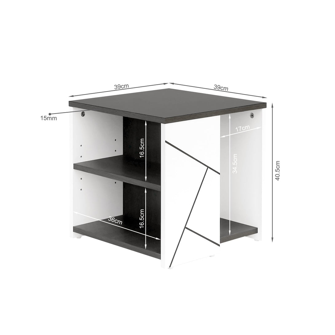 Dustin Side Table - Oak Grey + White