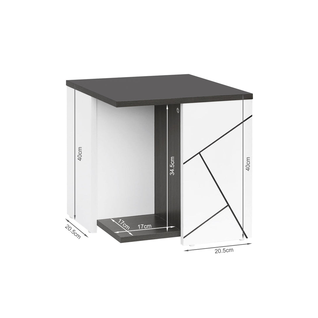 Dustin Side Table - Oak Grey + White