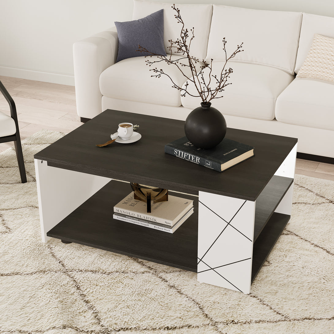Dustin Coffee Table - Oak Grey + White