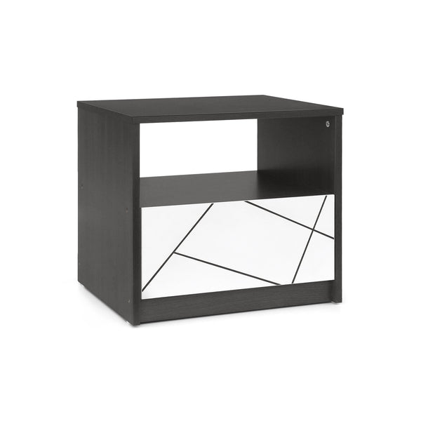Dustin Bedside Table - Oak Grey + White