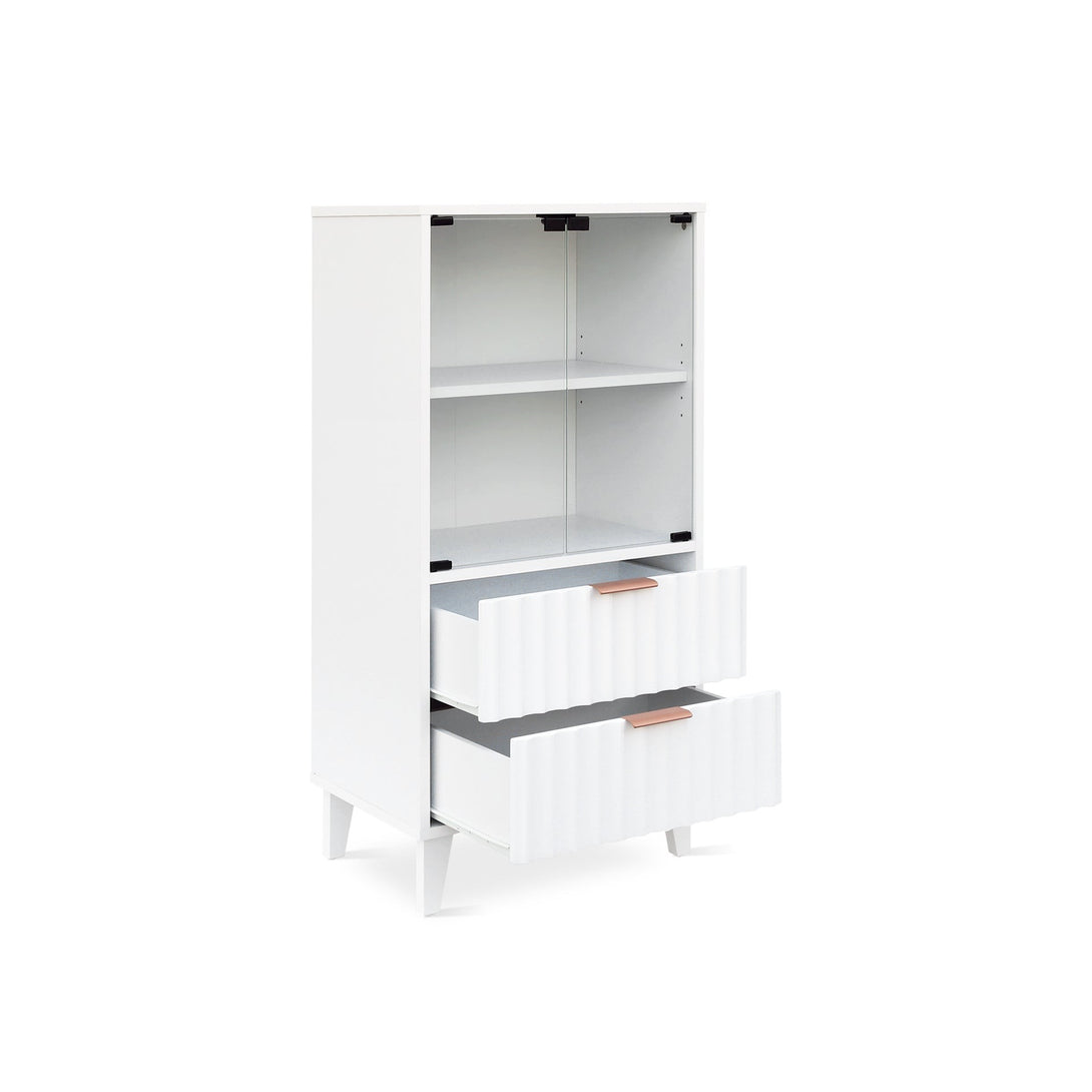 Charlie Display Cabinet with Drawer - White
