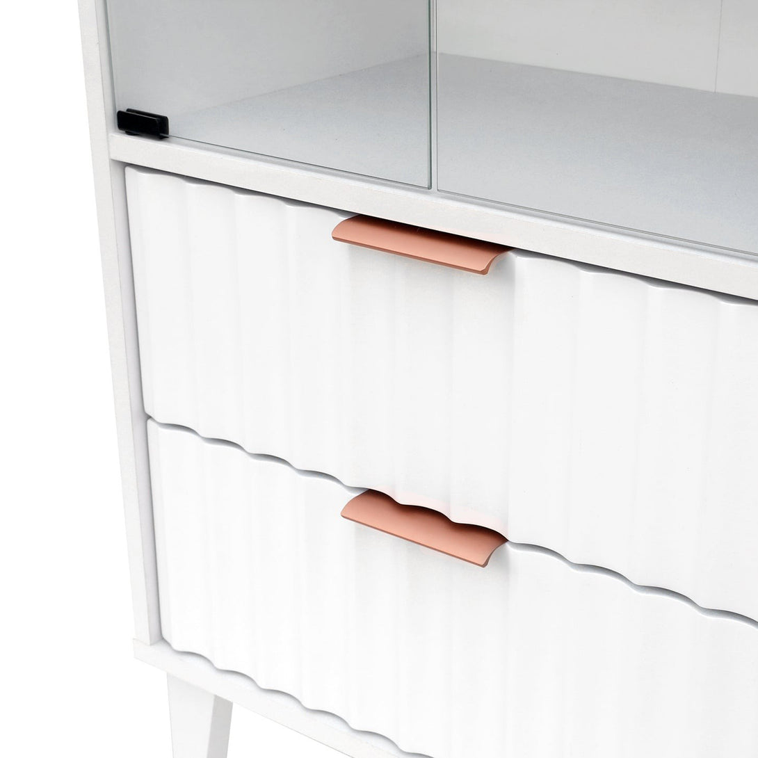 Charlie Display Cabinet with Drawer - White