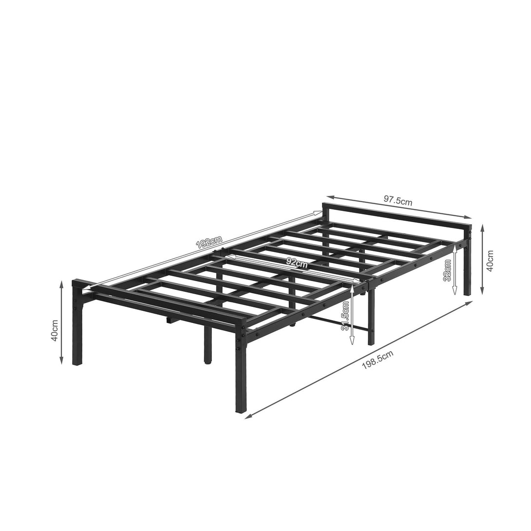 Isla Single Metal Bed Frame - Black