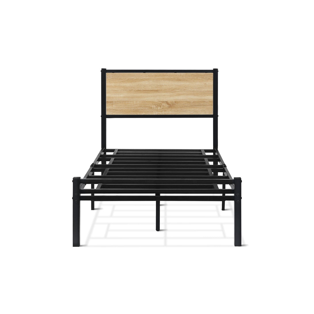 Bella Single Bed Frame - Oak + Black