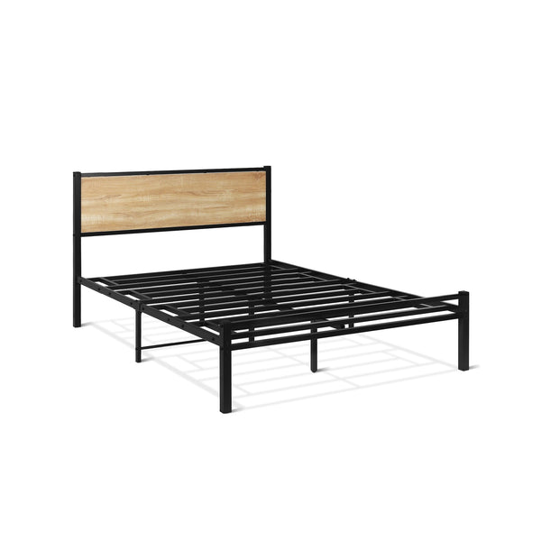 Bella Double Bed Frame - Oak + Black