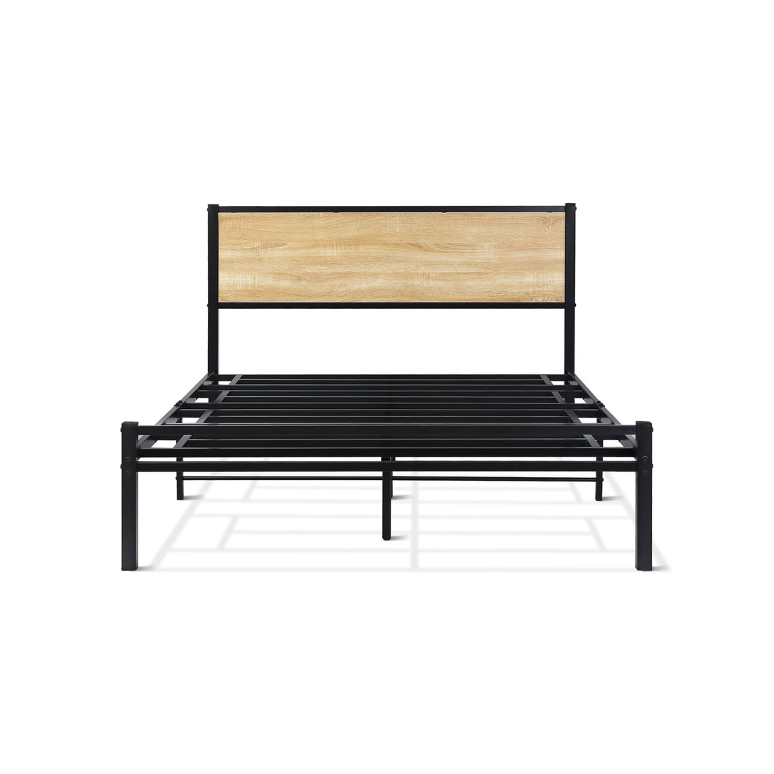 Bella Double Bed Frame - Oak + Black