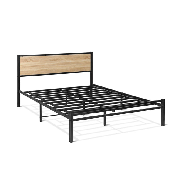 Bella Queen Bed Frame - Oak + Black