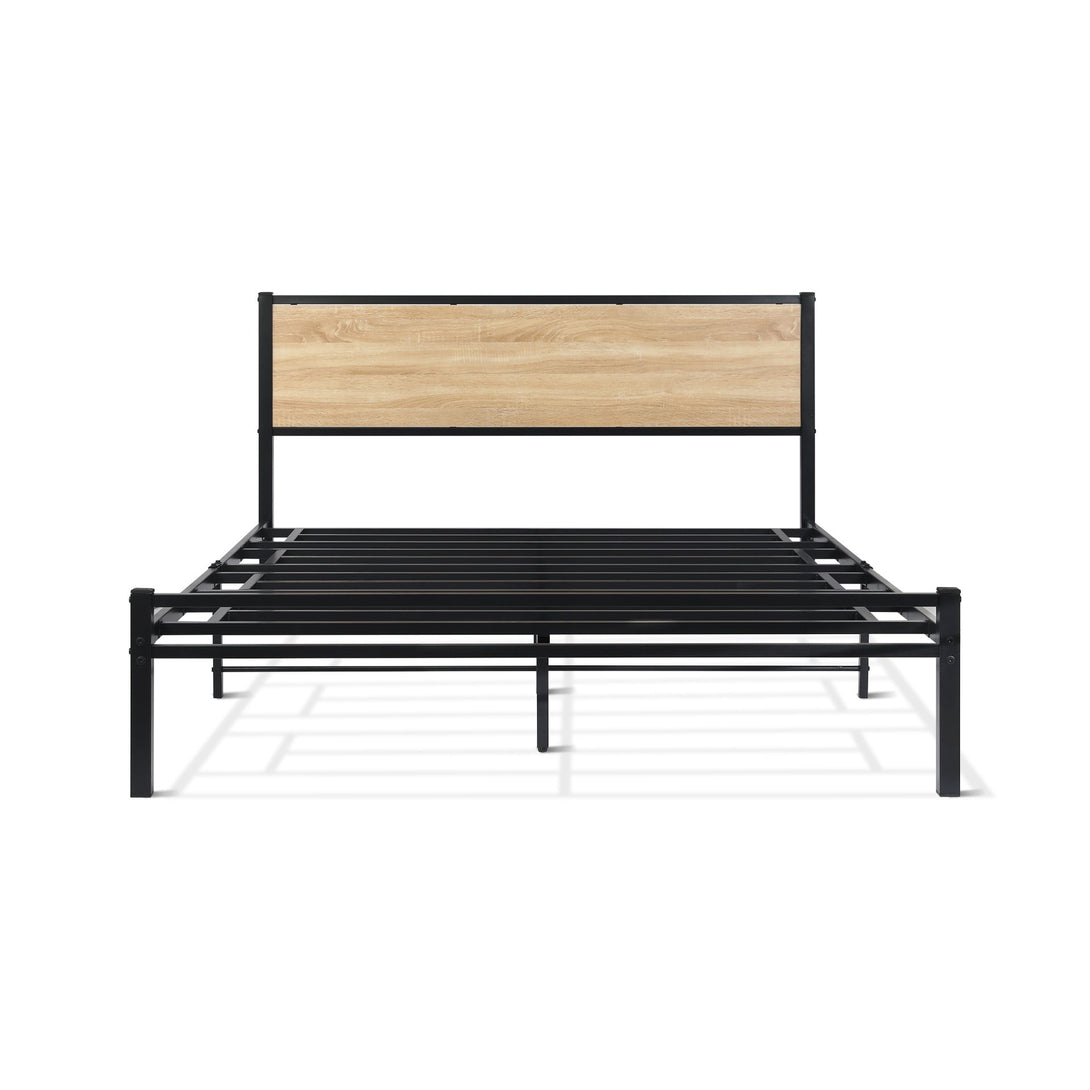 Bella Queen Bed Frame - Oak + Black