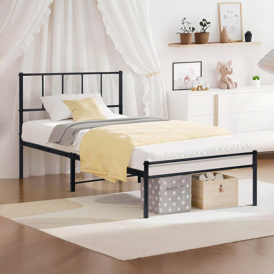 Sophia Single Metal Bed Frame - Black