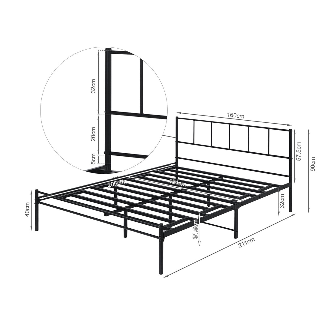 Sophia Queen Metal Bed Frame - Black