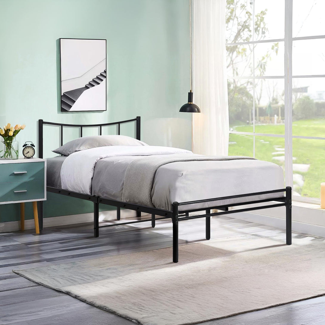 Kinsley Single Metal Bed Frame - Black