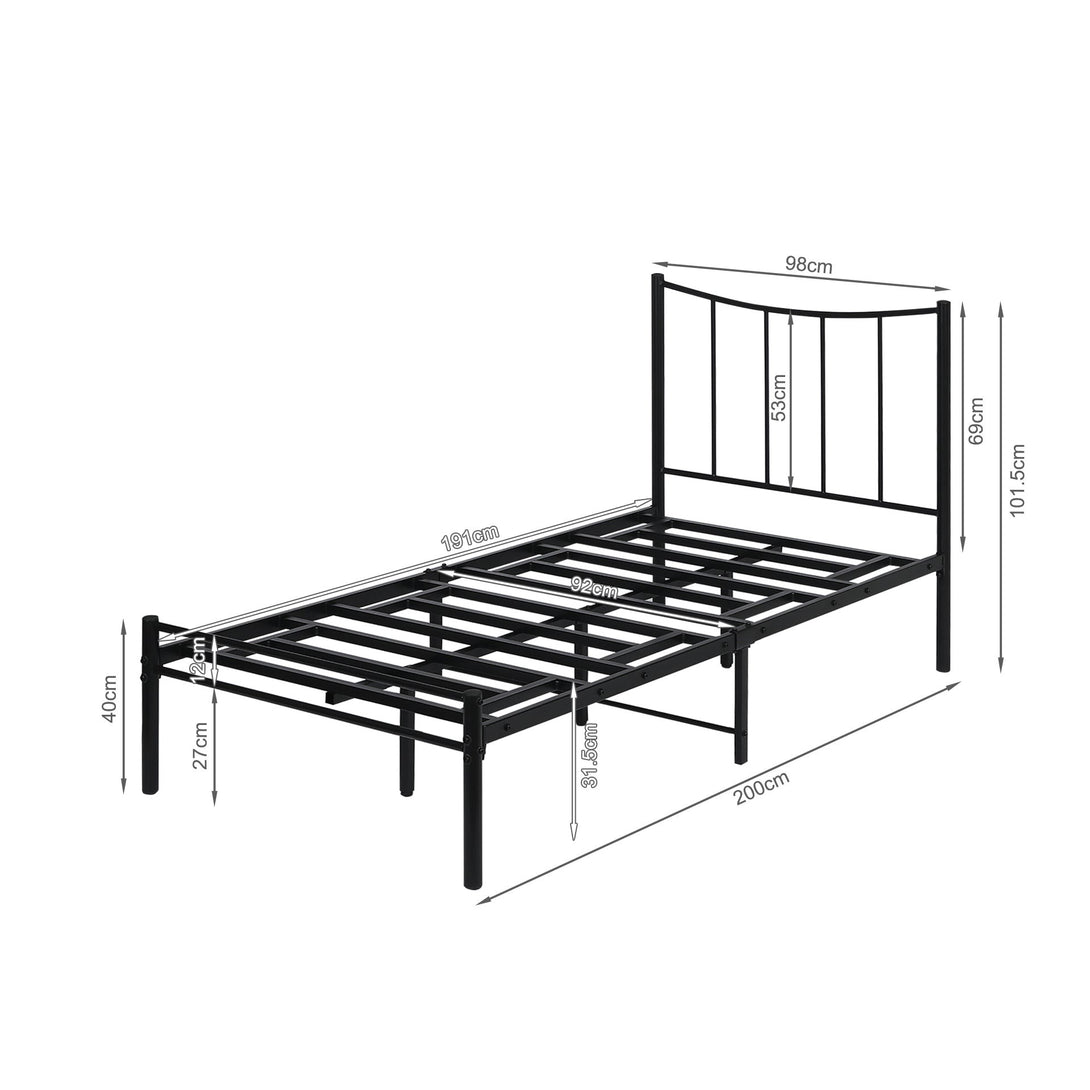 Kinsley Single Metal Bed Frame - Black
