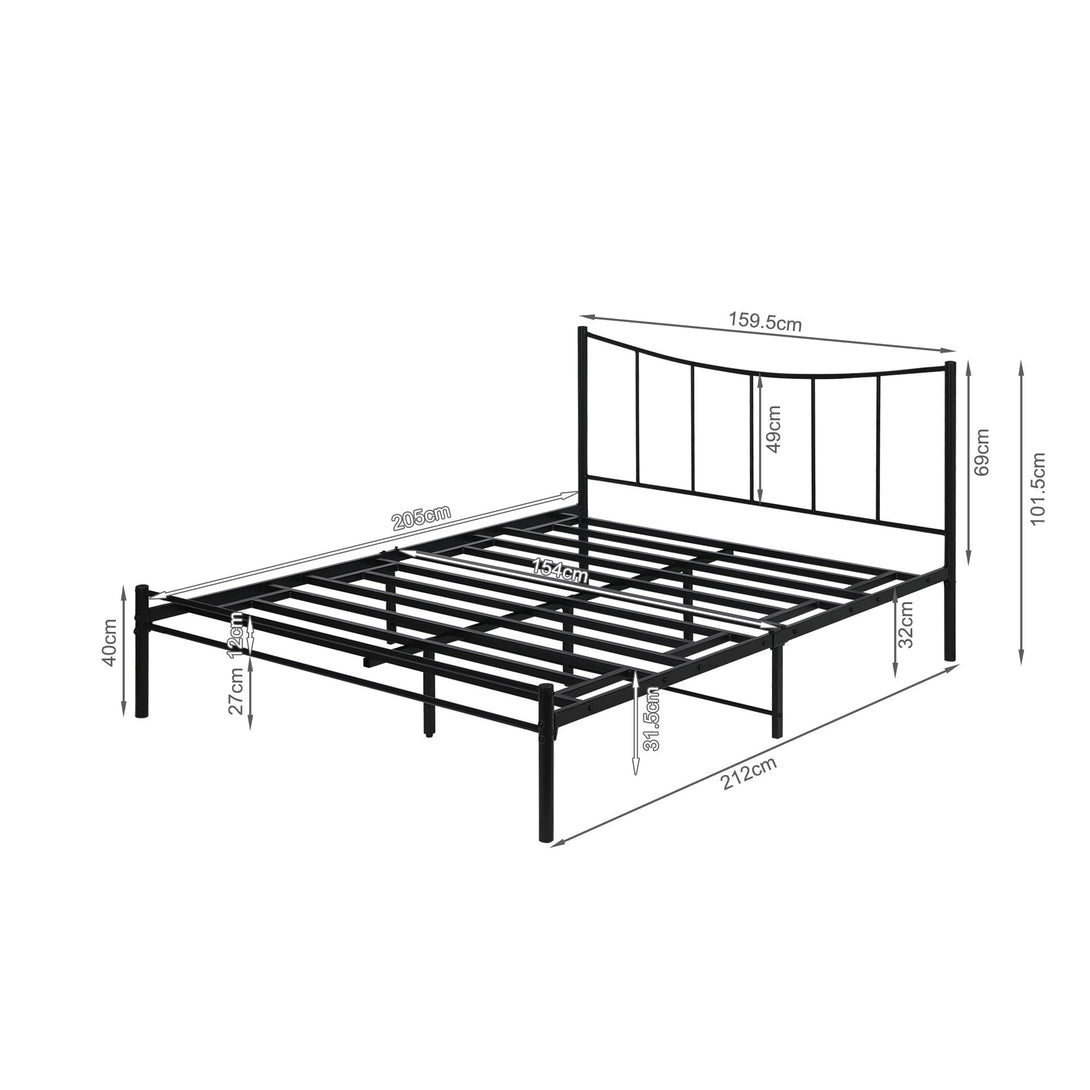 Kinsley Queen Metal Bed Frame - Black