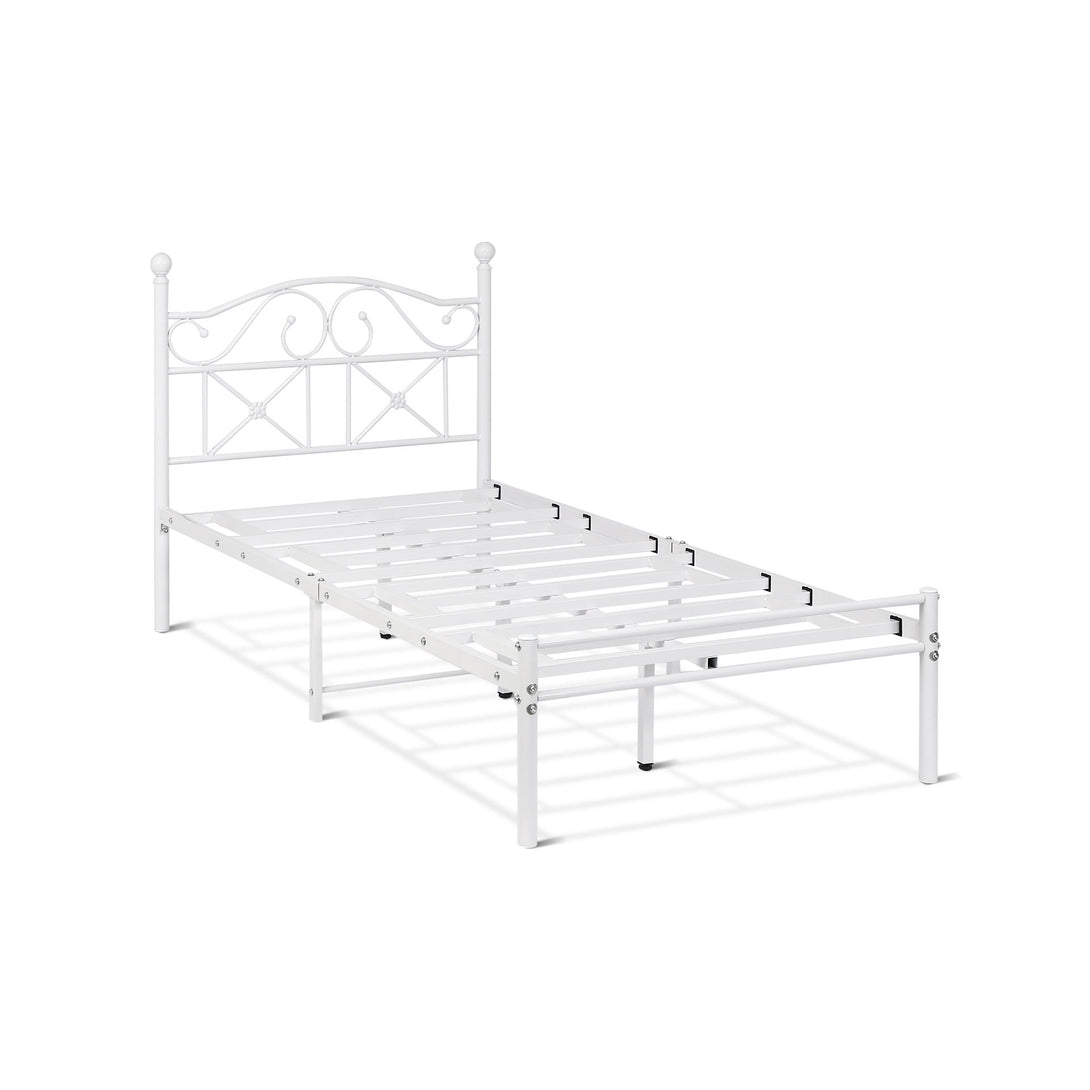Ruby Single Metal Bed Frame - White