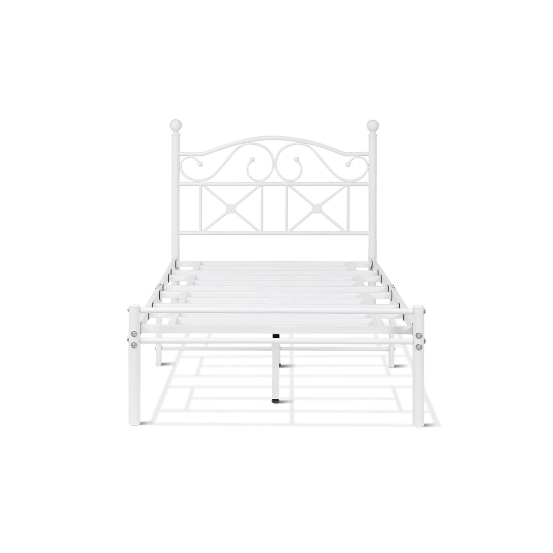 Ruby Single Metal Bed Frame - White