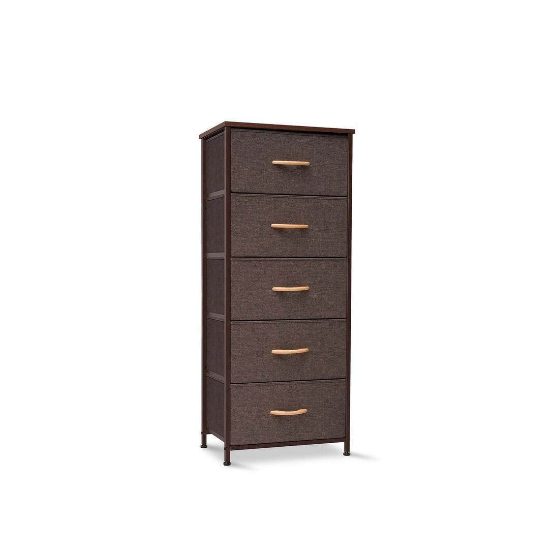 Hailey 5 Drawers Tallboy - Brown