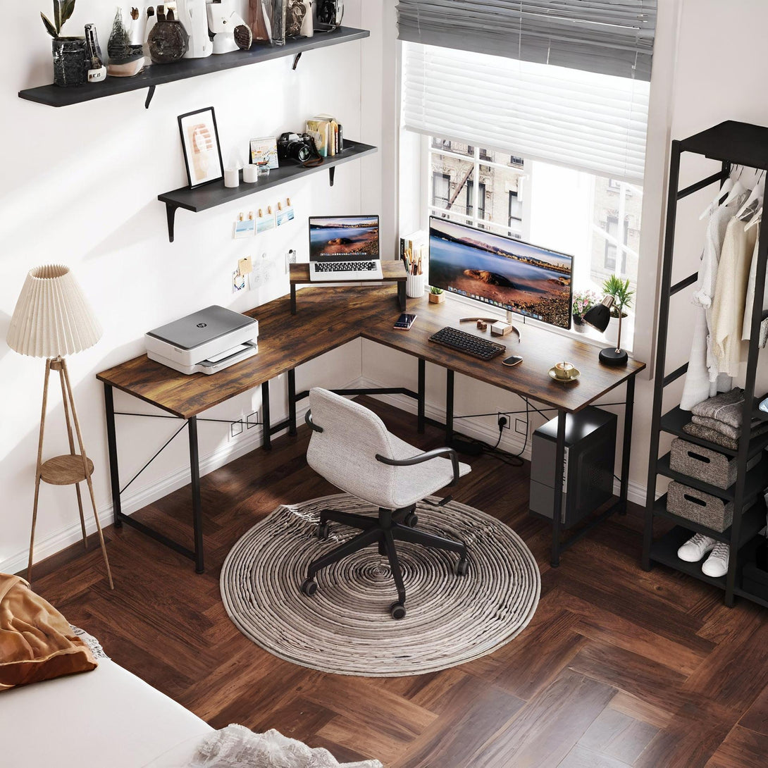 Marcus Gaming Corner Desk - Rustic Brown