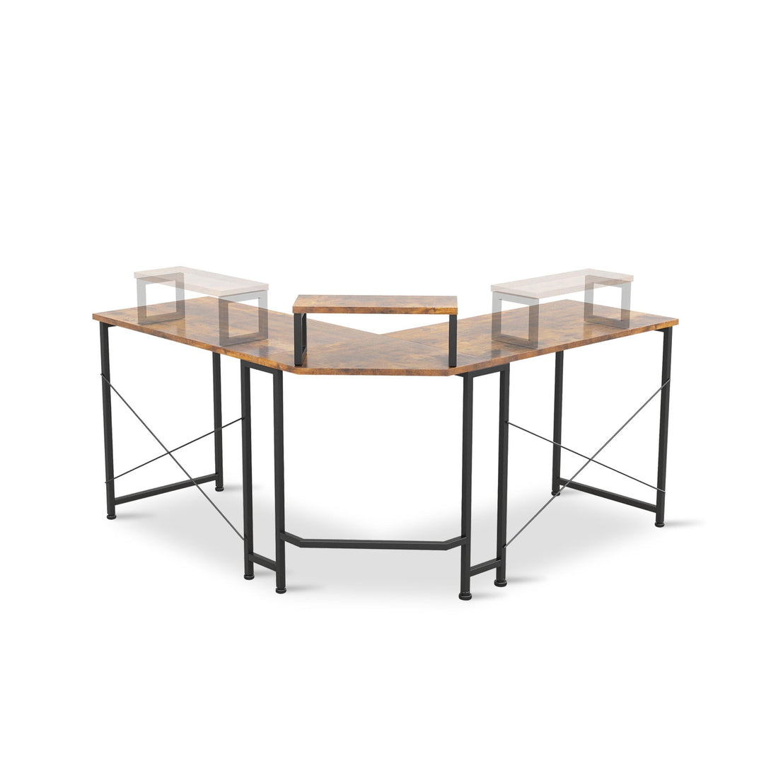 Marcus Gaming Corner Desk - Rustic Brown