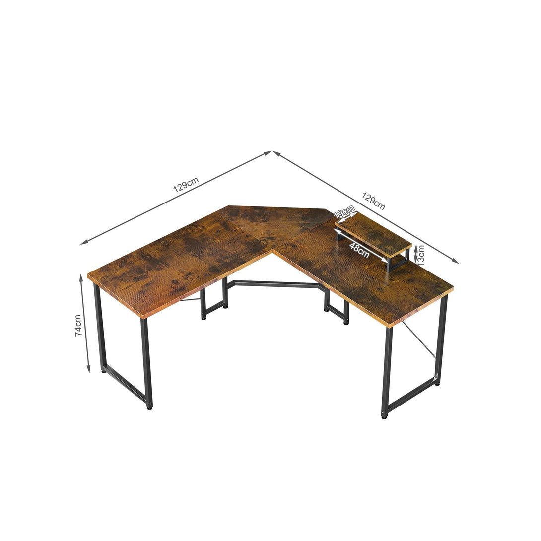 Marcus Gaming Corner Desk - Rustic Brown