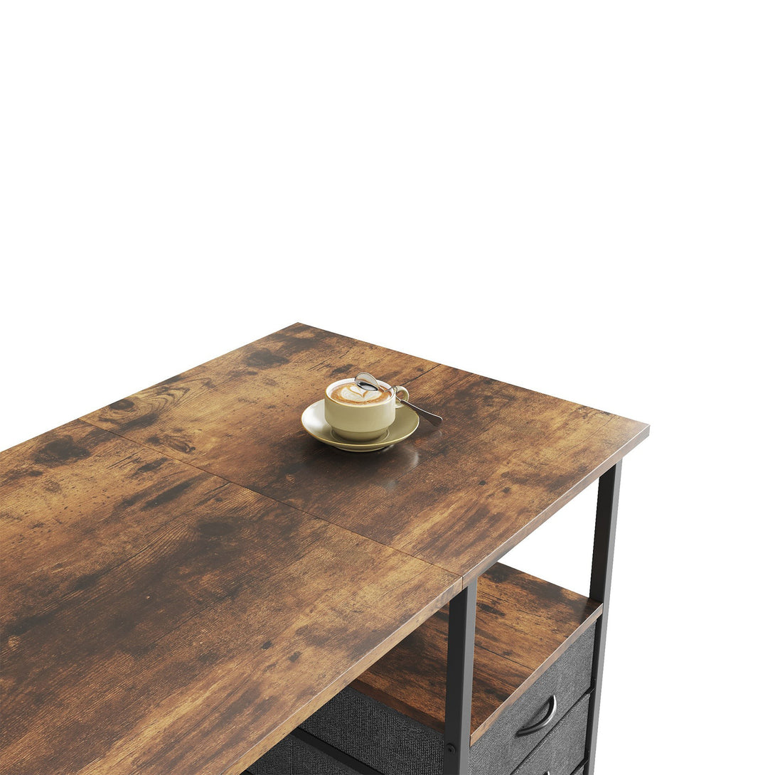 Thiago 100cm Computer Desk with 3 Drawers - Rustic Brown