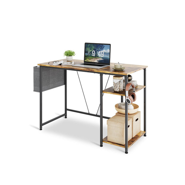 Justin 100cm Computer Desk with Storage Bag - Rustic Brown