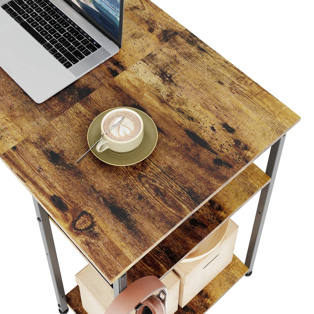 Justin 100cm Computer Desk with Storage Bag - Rustic Brown